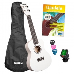 Koncerta ukuleles komplekts Cascha CUC2106S White
