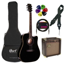 Cort Acoustic Guitar Set AD880CE-BK-Set