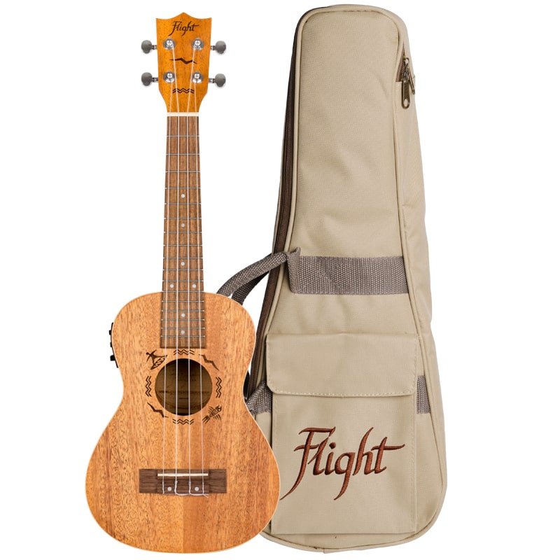 Koncerta elektro-akustiskā ukulele Flight DUC-323-EQ-MAH Koncerta elektro-akustiskā ukulele Flight DUC-323-EQ-MAH