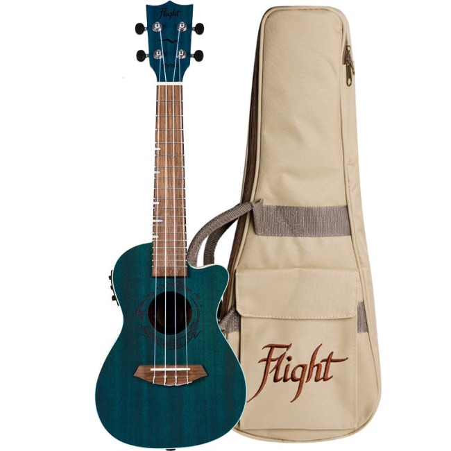 Koncerta ukulele Flight DUC-380CEQ-Topaz