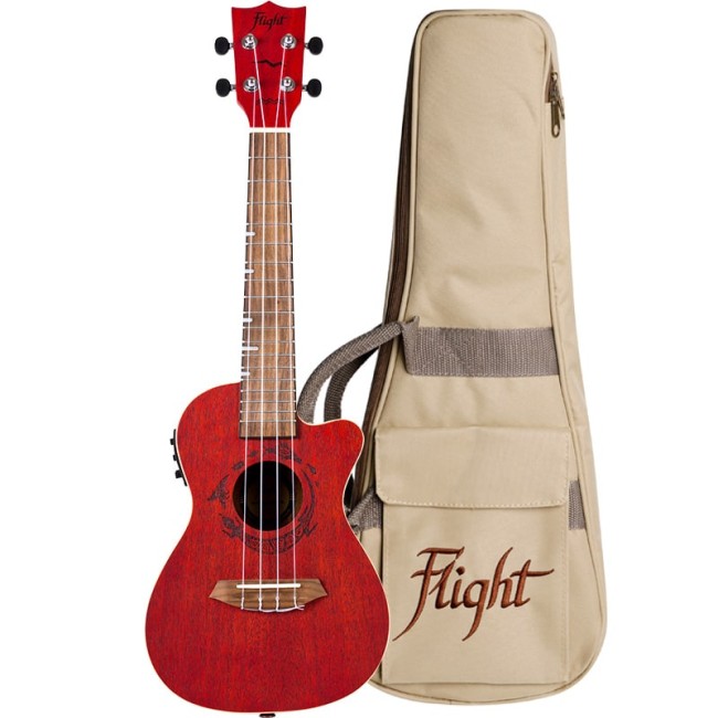 Koncerta ukulele Flight DUC-380CEQ-Coral