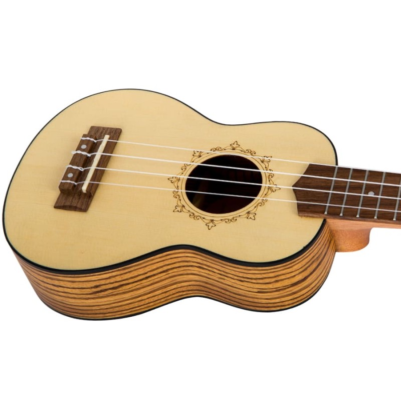 Soprāna elektro-akustiskā ukulele Flight DUS-320EQ-SP-ZEB Soprāna elektro-akustiskā ukulele Flight DUS-320EQ-SP-ZEB