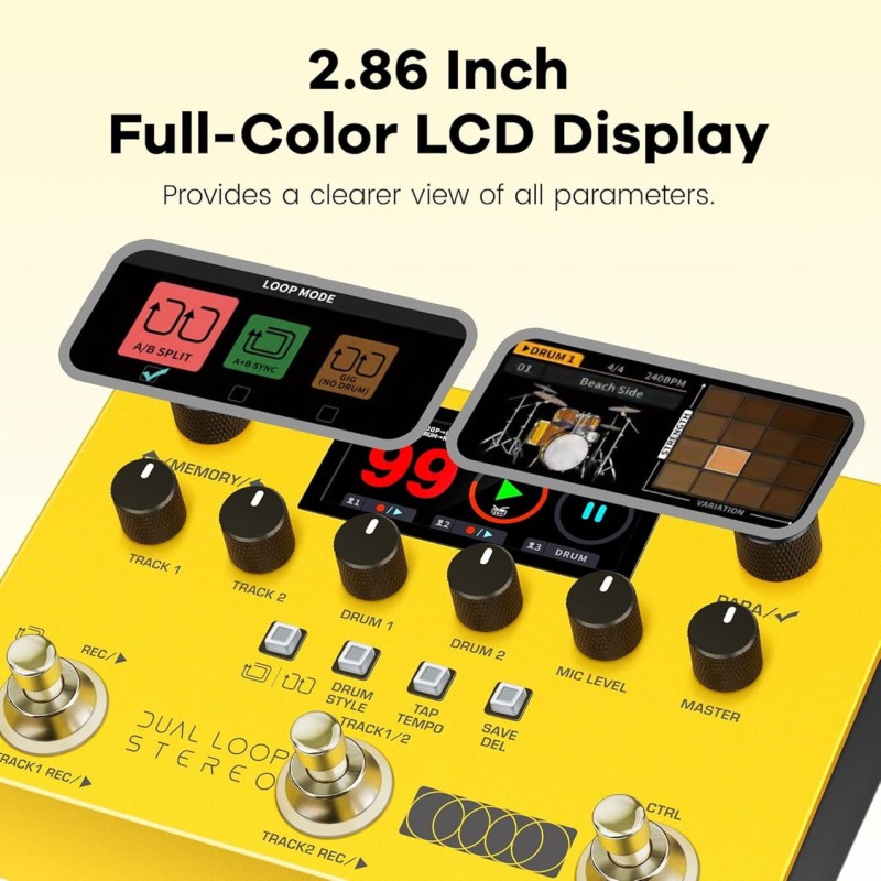 Looper pedālis Nux Dual Loop Stereo