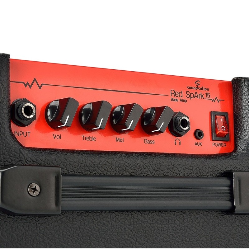 Basģitāras pastiprinātājs 15W Red Spark-15 Basģitāras pastiprinātājs 15W Red Spark-15
