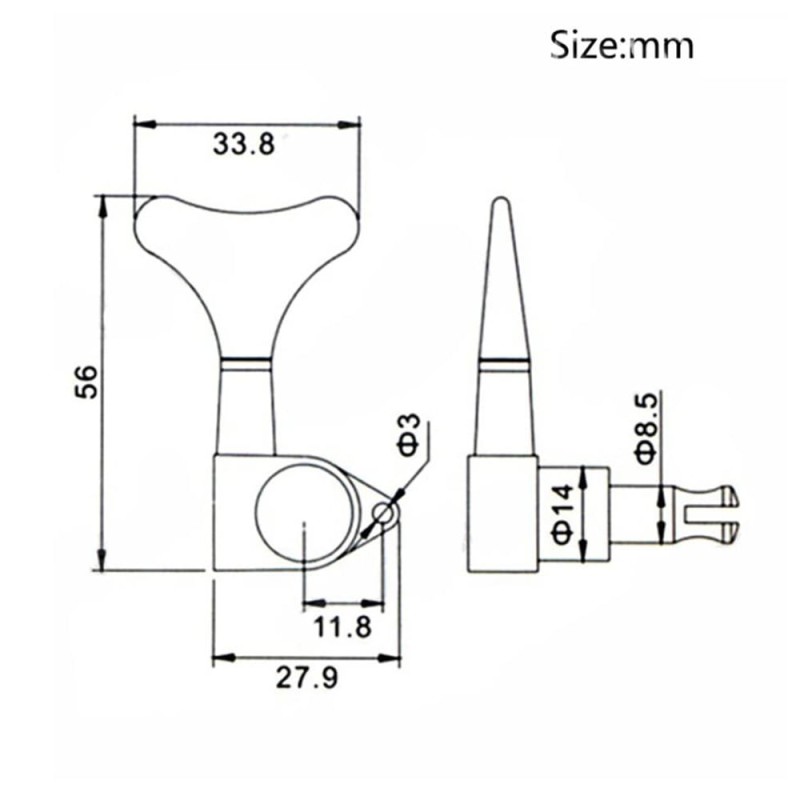 Basģitāras stīgu spriegotāji Kera Audio QFB-4P-BA (2+2) Basģitāras stīgu spriegotāji Kera Audio QFB-4P-BA (2+2)