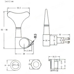Basģitāras stīgu spriegotāji Kera Audio QFB-4P-BA-BK (2+2) Basģitāras stīgu spriegotāji Kera Audio QFB-4P-BA-BK (2+2)