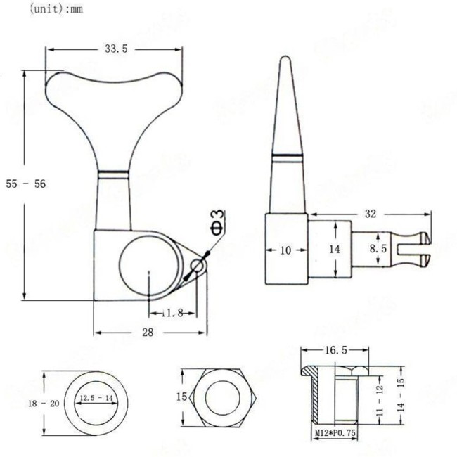 Basģitāras stīgu spriegotāji Kera Audio QFB-4P-BA-BK (2+2)