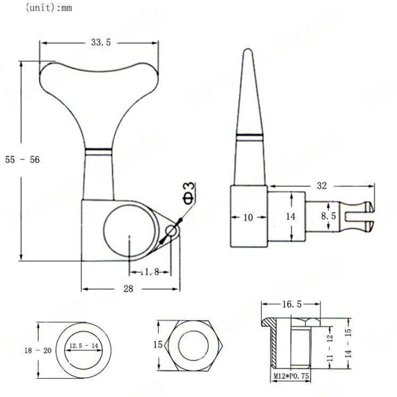 Basģitāras stīgu spriegotāji Kera Audio QFB-4P-BA-BK (2+2) Basģitāras stīgu spriegotāji Kera Audio QFB-4P-BA-BK (2+2)