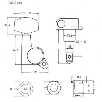 Ģitāras stīgu spriegotāji DSF-AE-CH (3+3) Ģitāras stīgu spriegotāji DSF-AE-CH (3+3)
