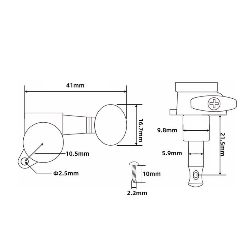 Ģitāras stīgu spriegotāji GM-02-6R-B Ģitāras stīgu spriegotāji GM-02-6R-B