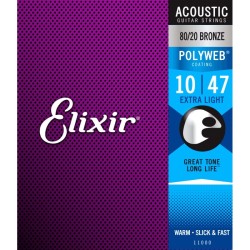 Akustiskās ģitāras stīgas Elixir Polyweb 11000 (10-47) Akustiskās ģitāras stīgas Elixir Polyweb 11000 (10-47)