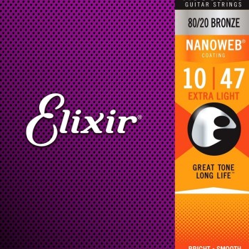 Akustiskās ģitāras stīgas Elixir Nanoweb 11002 (10-47) Akustiskās ģitāras stīgas Elixir Nanoweb 11002 (10-47)