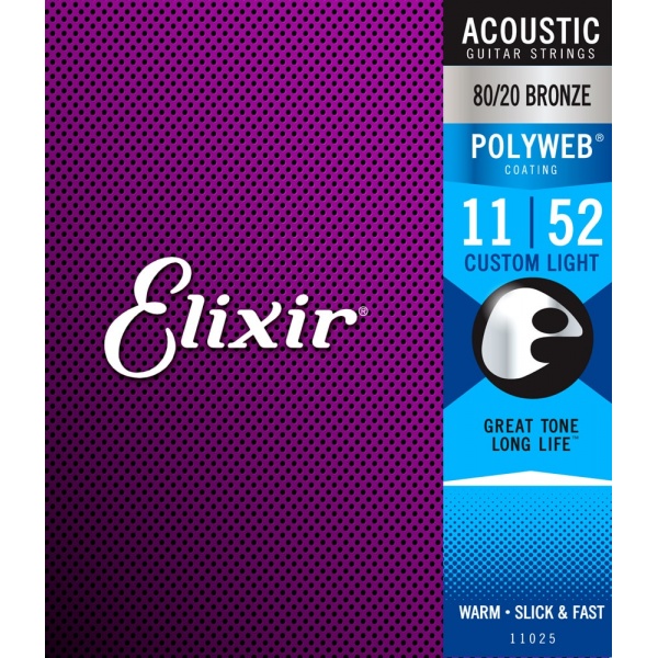 Elixir Polyweb Acoustic Guitar Strings 11025 (11-52)