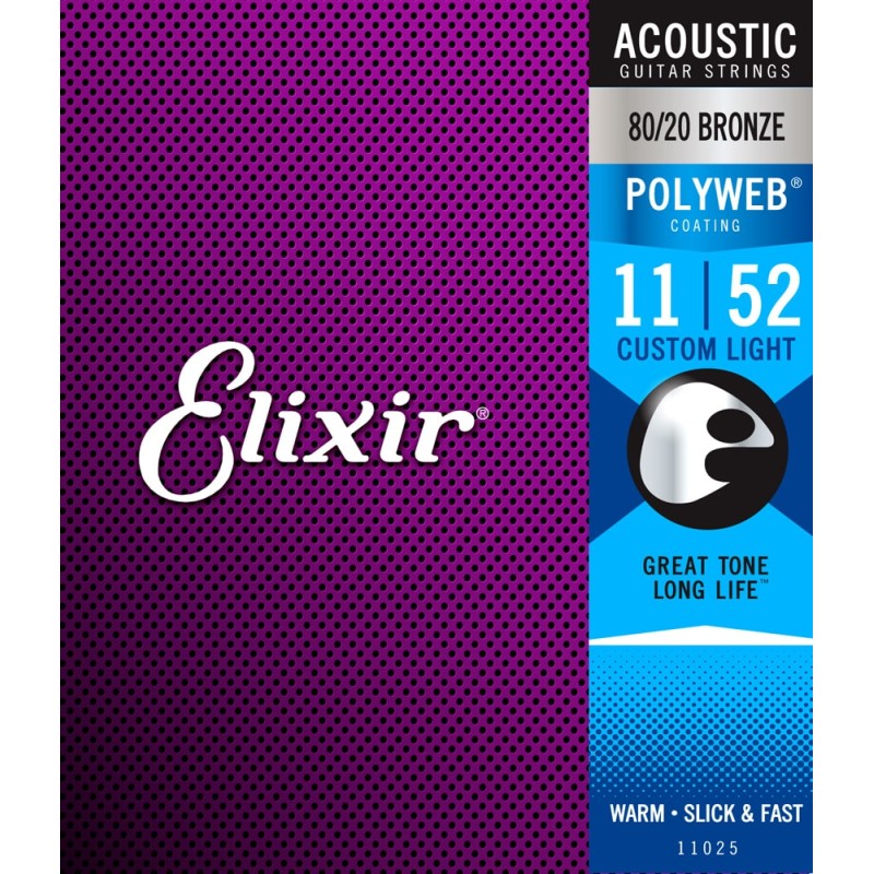 Akustiskās ģitāras stīgas Elixir Polyweb 11025 (11-52) Akustiskās ģitāras stīgas Elixir Polyweb 11025 (11-52)