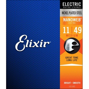Elektriskās ģitāras stīgas Elixir Nanoweb 12102 (11-49) Elektriskās ģitāras stīgas Elixir Nanoweb 12102 (11-49)