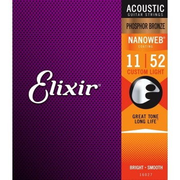 Akustiskās ģitāras stīgas Elixir Nanoweb 16027 (11-52) Akustiskās ģitāras stīgas Elixir Nanoweb 16027 (11-52)