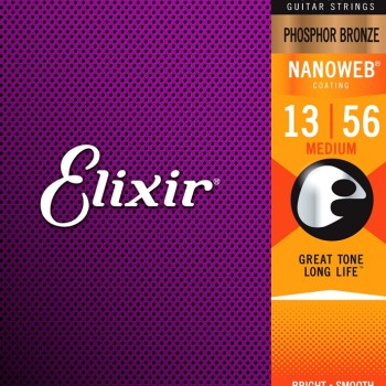 Akustiskās ģitāras stīgas Elixir Nanoweb 16102 (13-56) Akustiskās ģitāras stīgas Elixir Nanoweb 16102 (13-56)