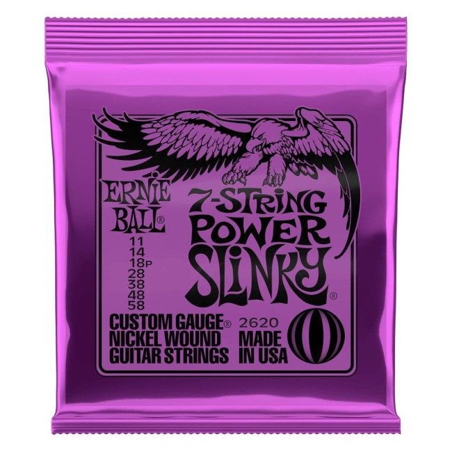 7-stīgu elektriskās ģitāras stīgas Ernie Ball 2620 (11-58)