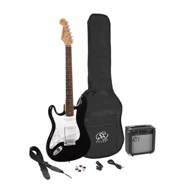 SX Electric Guitar Pack SE1SK-LHBK (left hand)