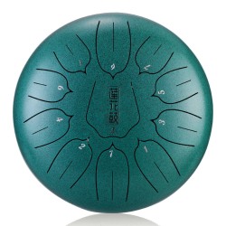 Hluru steel tongue drum 10" 11 tone Malachite
