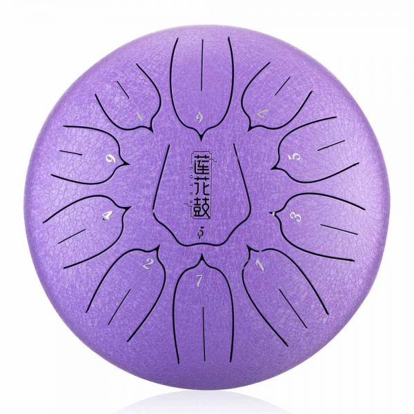 Hluru steel tongue drum 12" 11 tone Lavender
