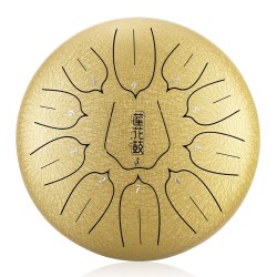 Hluru steel tongue drum 12" 11 tone Golden