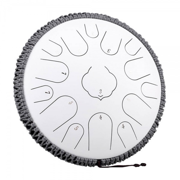 Hluru Steel tongue drum 14" 15 tone White