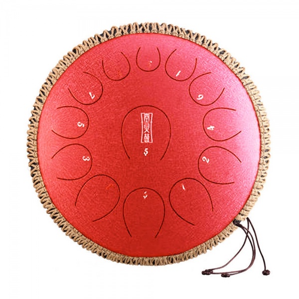 Hluru Steel tongue drum 14" 15 tone Red