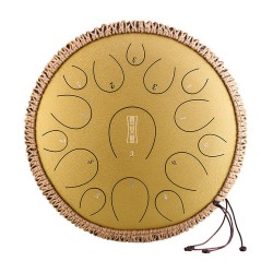 Hluru steel tongue drum 14" 15 tone Golden