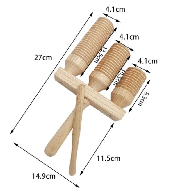 3-daļīgs Agogo Guiro bloks G5-3