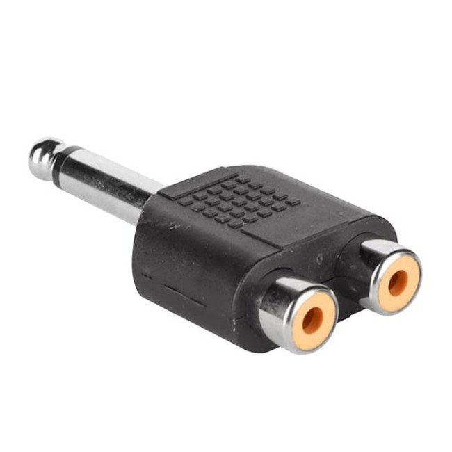 Adapteris 2 x RCA (F) - 6,3mm jack (M) AT-240