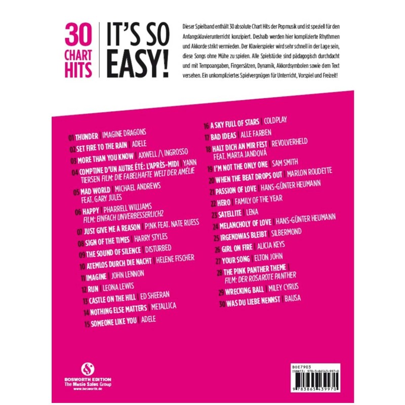 30 Chart Hits: It's So Easy! (Klavieres) 30 Chart Hits: It's So Easy! (Klavieres)