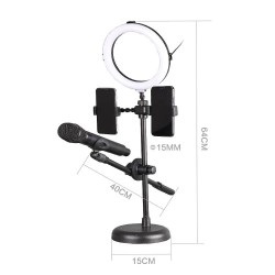 Mikrofona un telefona statīvs ar LED lampu R-123 Mikrofona un telefona statīvs ar LED lampu R-123