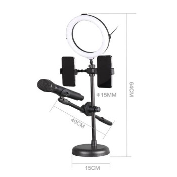 Mikrofona un telefona statīvs ar LED lampu R-123 Mikrofona un telefona statīvs ar LED lampu R-123