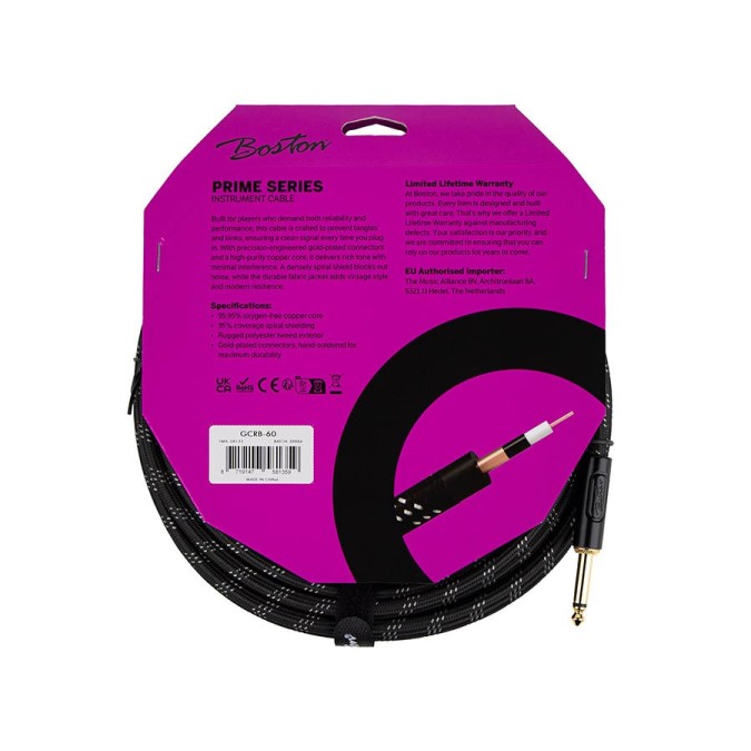 Instrumentu kabelis Boston GCRB-60 (6m) Instrumentu kabelis Boston GCRB-60 (6m)