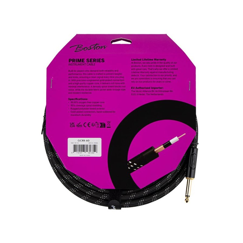 Instrumentu kabelis Boston GCRB-60 (6m) Instrumentu kabelis Boston GCRB-60 (6m)