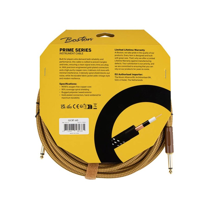 Instrumentu kabelis Boston GCRT-60 (6m) Instrumentu kabelis Boston GCRT-60 (6m)
