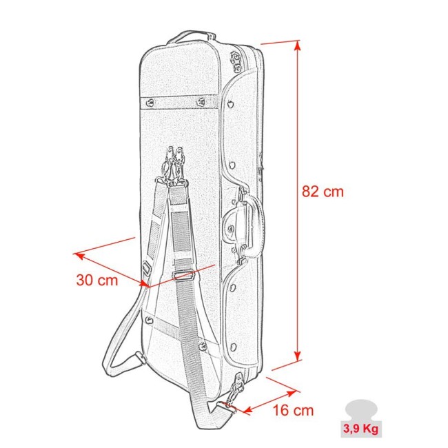 Alta vijoles cietais koferis Leonardo VAC-47-BU