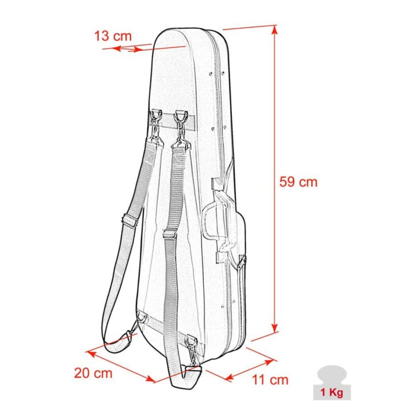 1/8 Violin Hard Case VC-1318-BK 1/8 Violin Hard Case VC-1318-BK