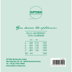 4/4 Optima Goldbrokat čella stīgas G1200-44 4/4 Optima Goldbrokat čella stīgas G1200-44