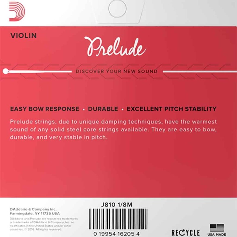 Vijoles stīgas D'Addario Prelude J810-44M Vijoles stīgas D'Addario Prelude J810-44M